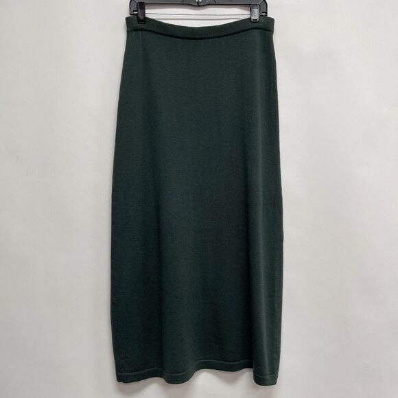 Gett Women's Straight Pencil Skirt Medium Green 100% Wool - Picture 1 of 7